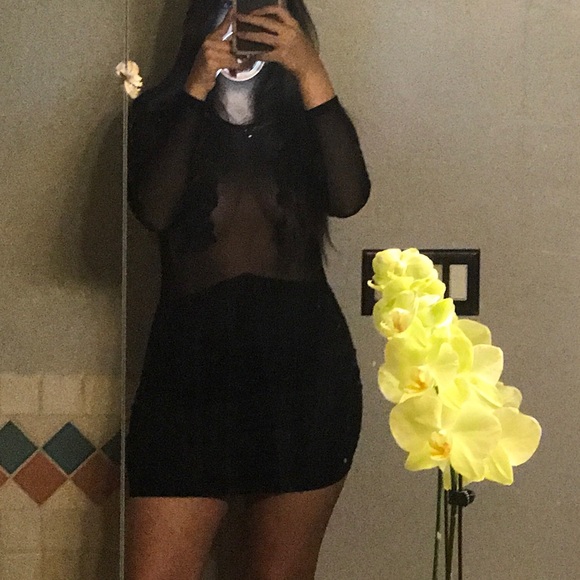 Black mesh little black dress - Picture 5 of 5